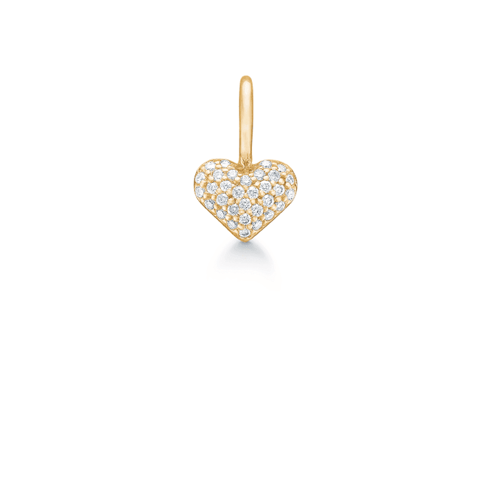 Ro Copenhagen 18kt Rock My Heart diamant hjerte vedhæng i guld, forside, model 38973