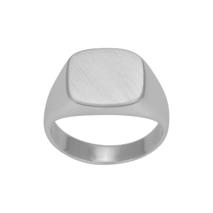 Herrenring „Son of Noa“ aus mattem Silber mit breiter, quadratischer Oberseite und schlichtem Stil, Modell 125105-9-001-1.