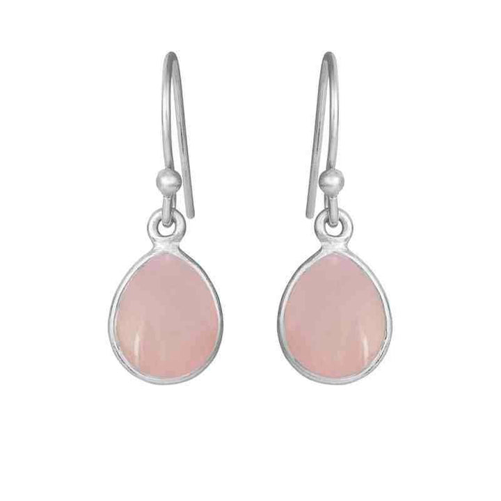 Susanne Friis Bjørner Creolen Pink Crystal, tropfenförmig in Silber mit rosa Steinen. Modell 5249-1-112-1.
