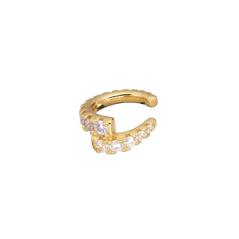 Elisa Ear Cuff in goldfarbener Optik mit klaren Steinen, elegantes Design, Modell SS2116-SS2116-1.